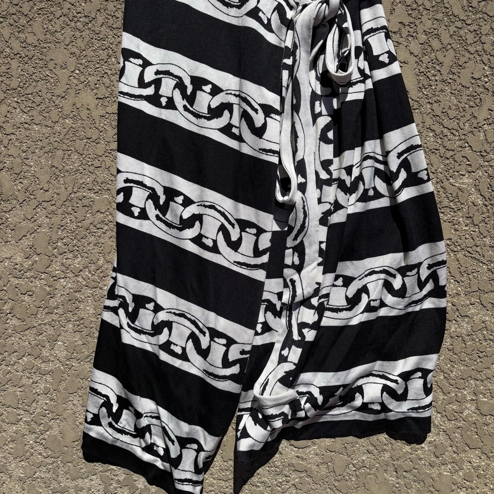 Diane von Furstenberg Julian Two Silk Wrap Dress US Size 6 Black White - Picture 3 of 9